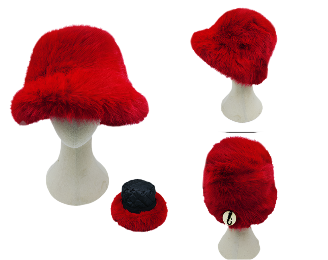 Plush Faux Fur Bucket Hat
