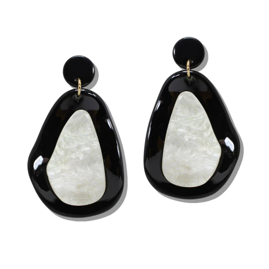 Geometric Acrylic Earrings, Black