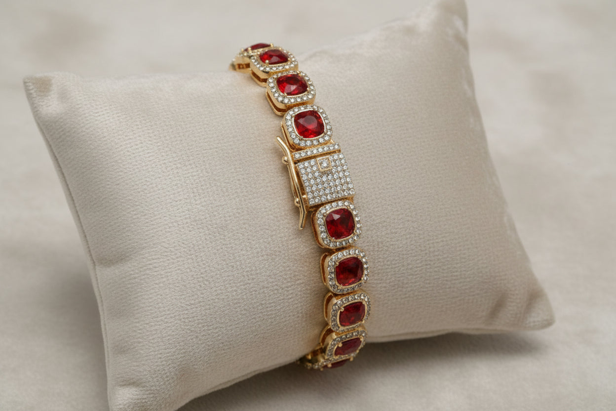 Radiant Sparkle Red Stone Bracelet