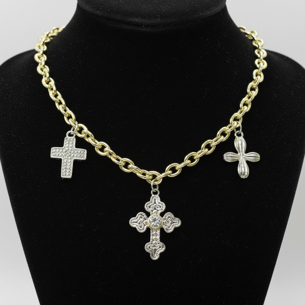 Cross Pendant Necklace, Gold
