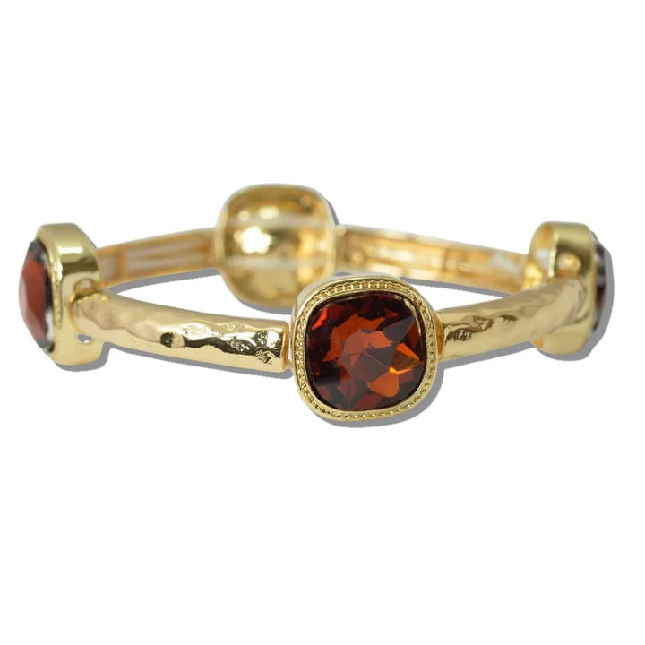 Brown Crystal Stretch Bracelet