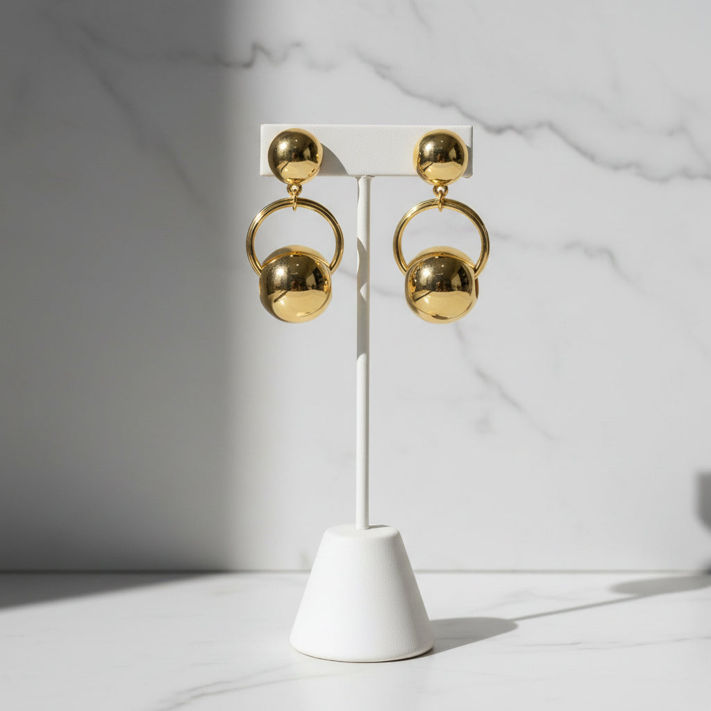 Hoop Drop Earrings Gold/Silver