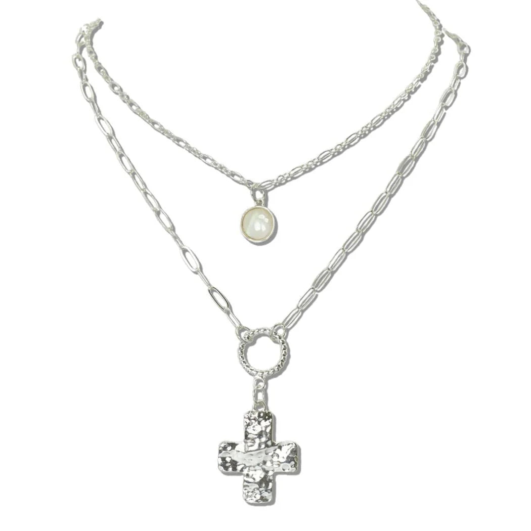 Cross Pendant Layered Necklace
