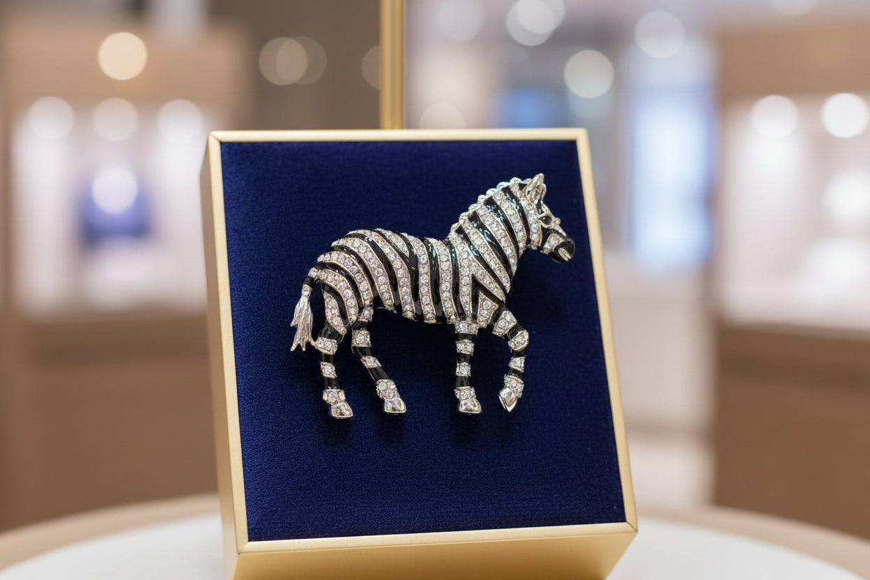 Zebra Brooch
