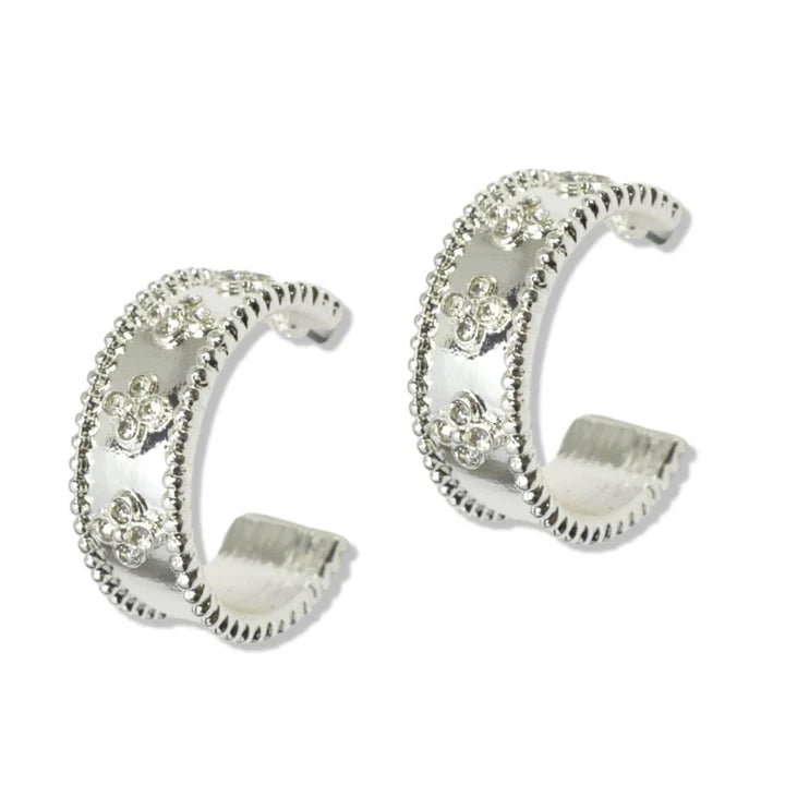 Quatrefoil C Hoop Earrings