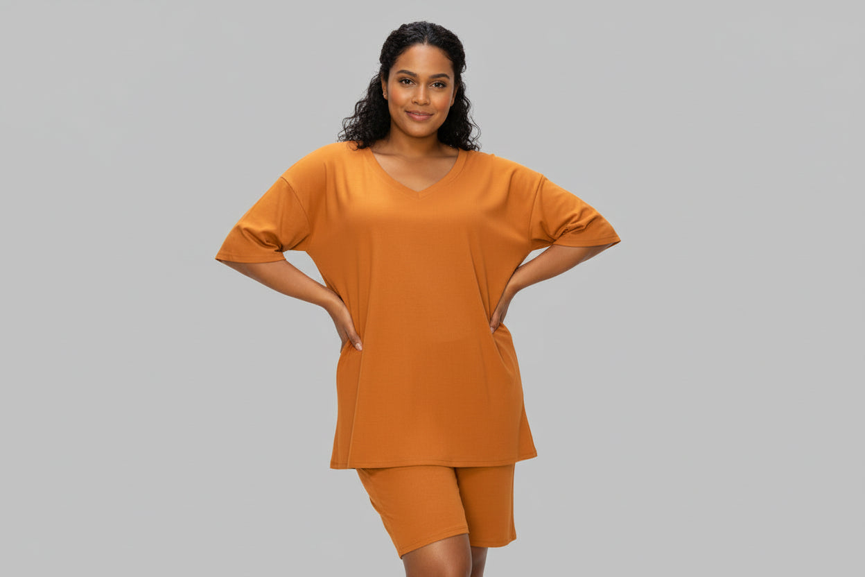 Two-Piece Short Set, Camel