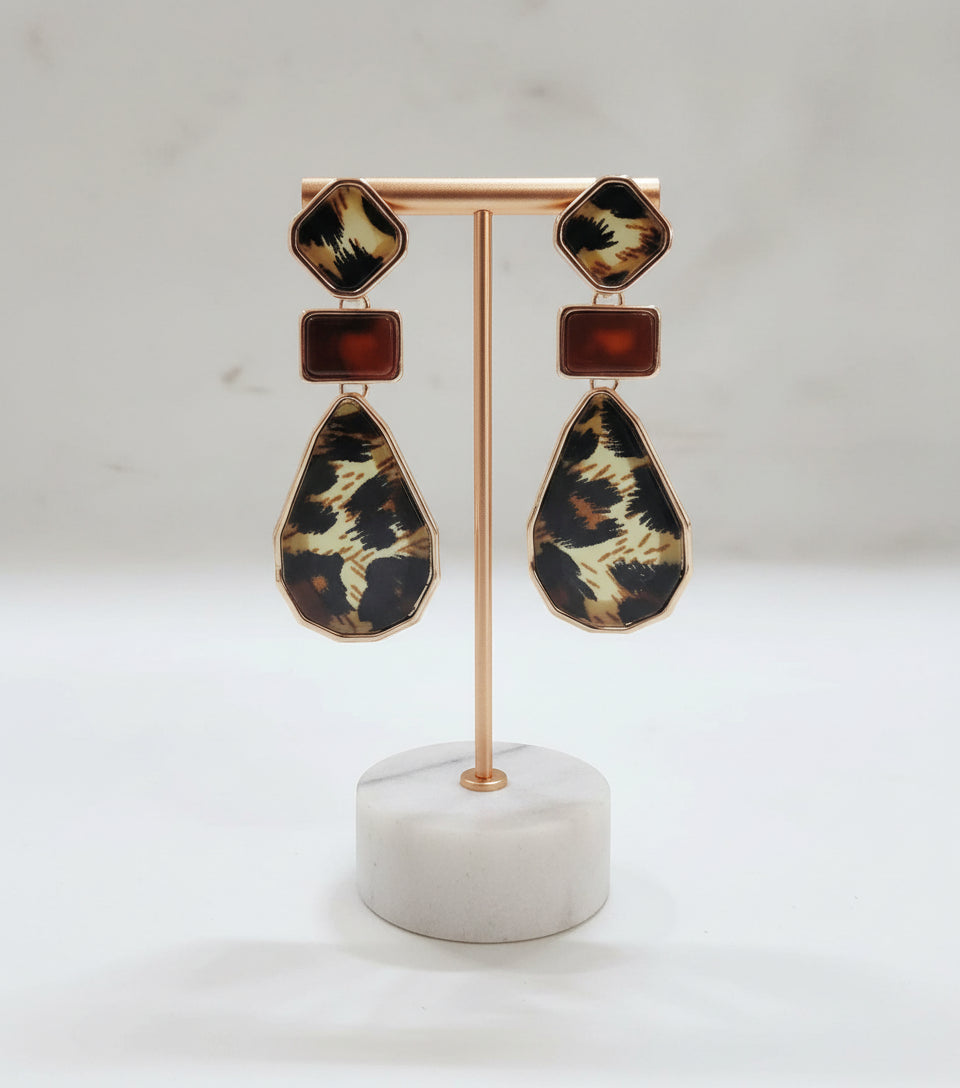 BROWN CAMO EARRINGS