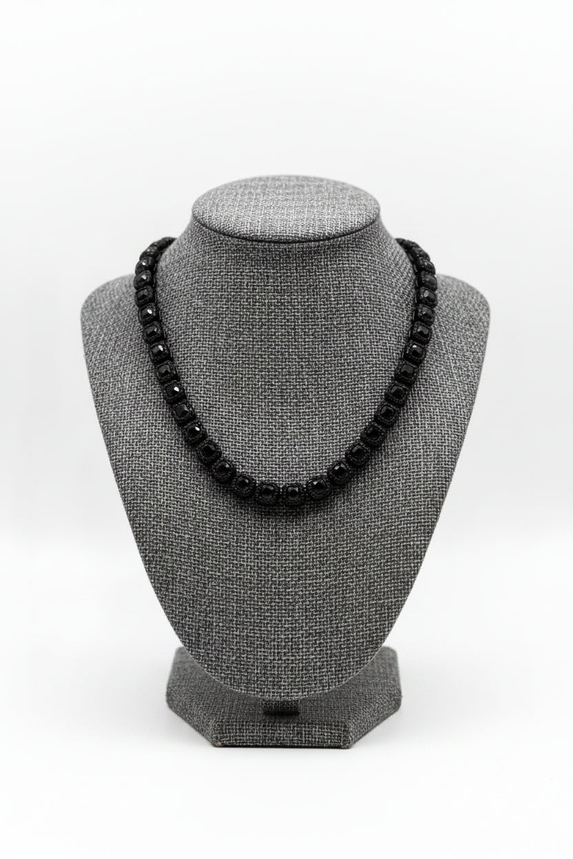 Radiant Sparkle Black Stone Necklace