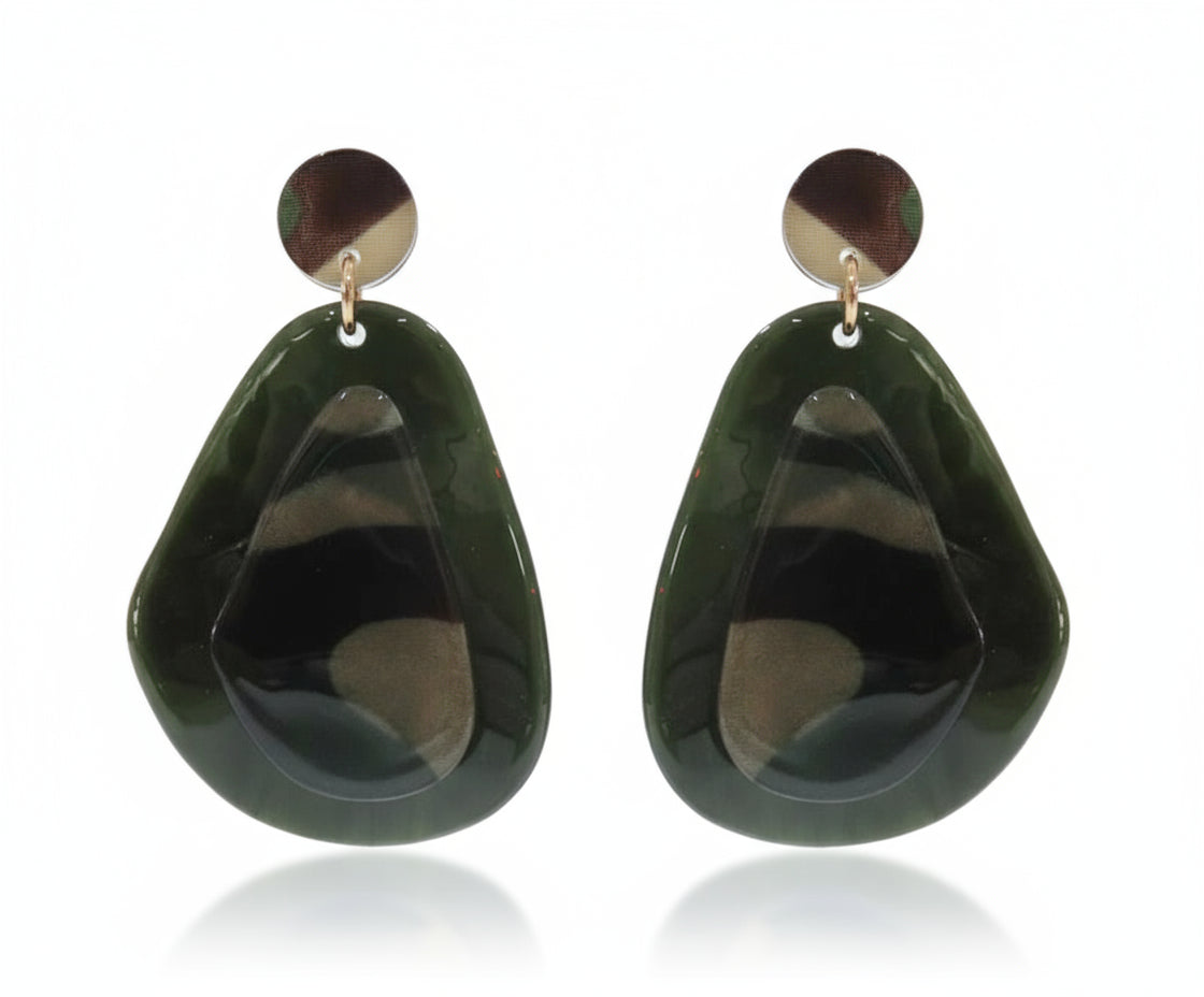 CAMO EARRINGS, GOLD