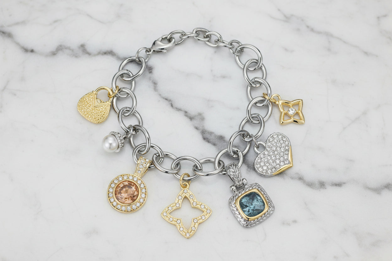Two-Tone Charm Bracelet