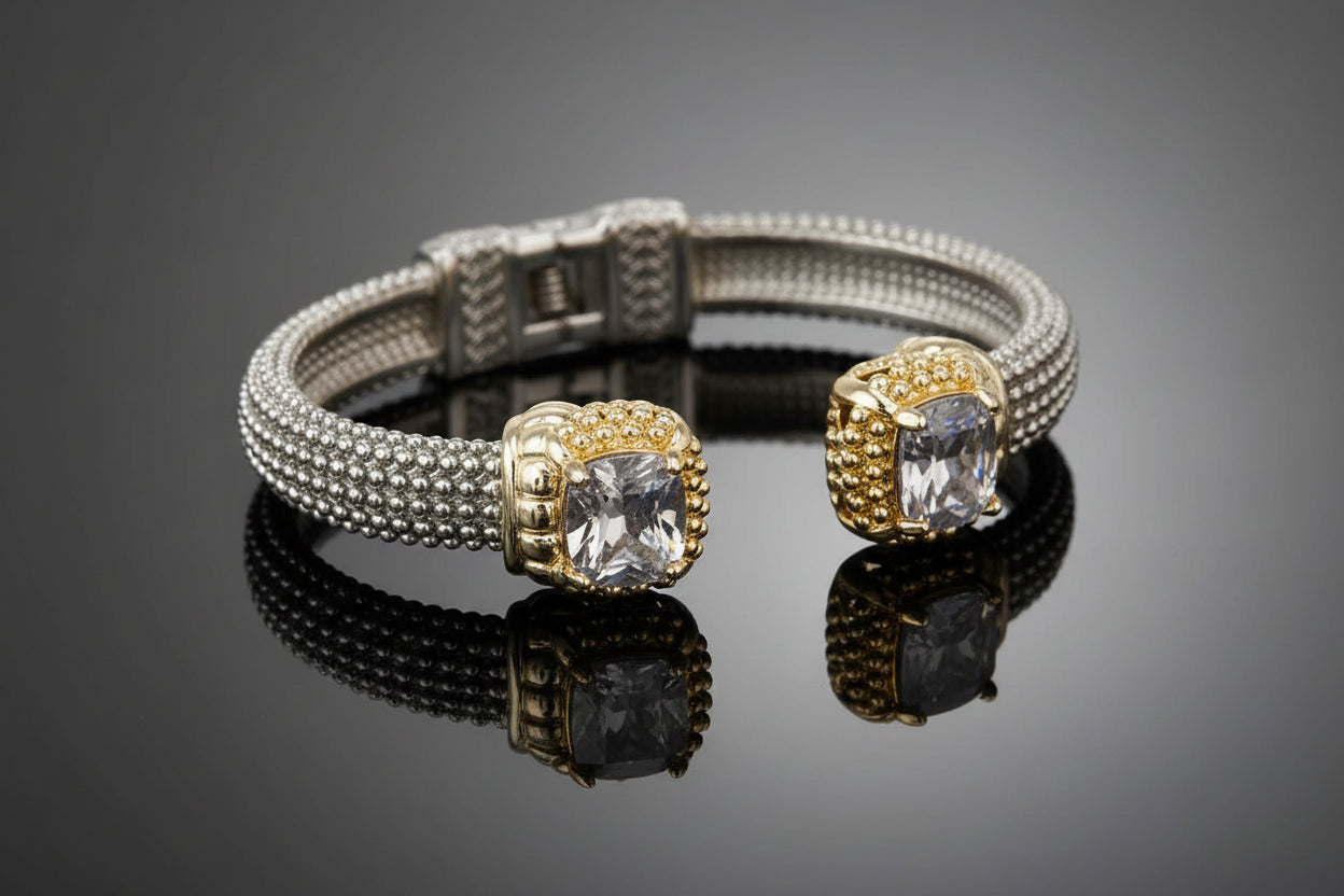 Cubic Zirconia Clear Stone Bangle