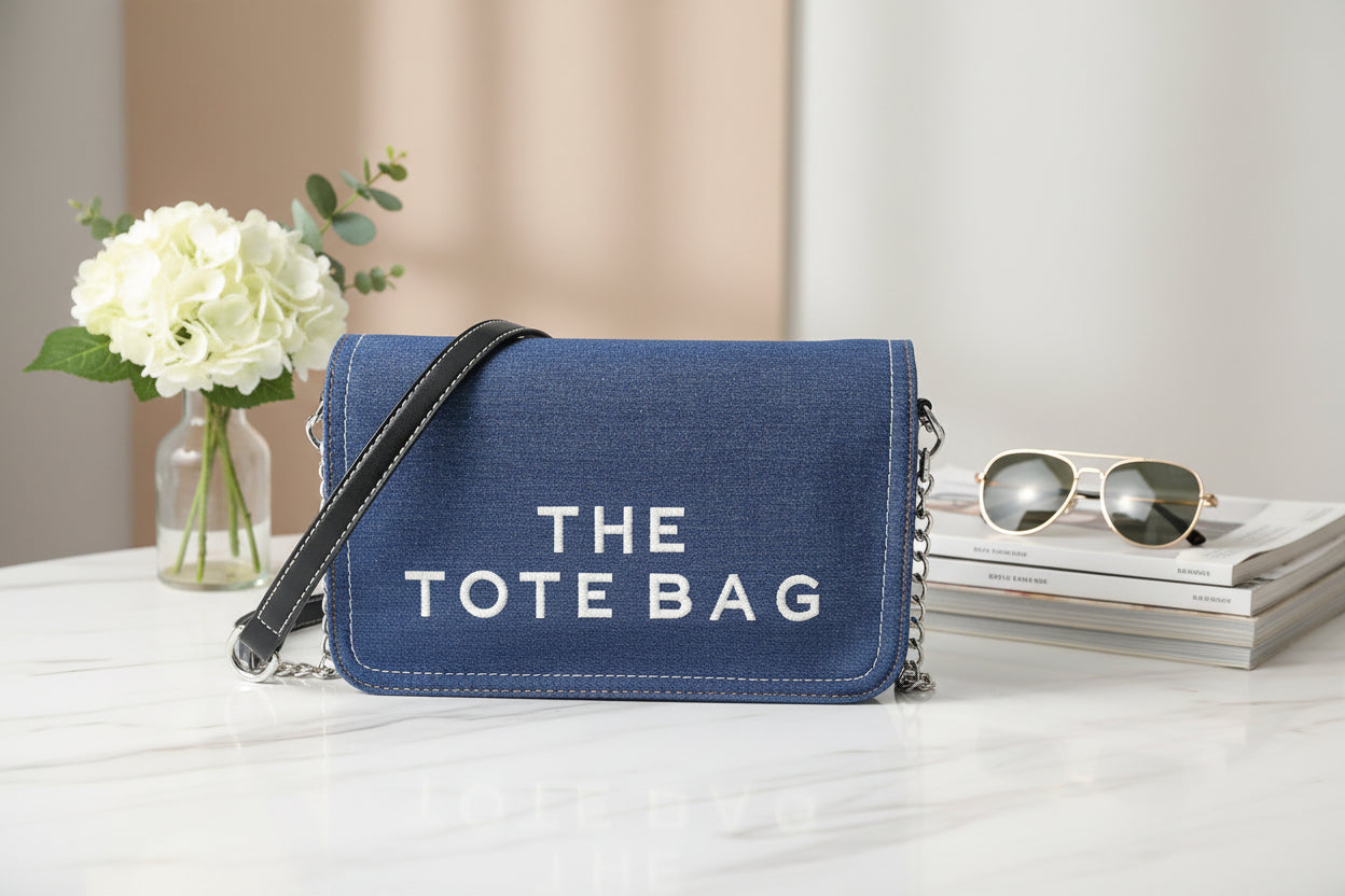 Denim Tote Bag Crossbody