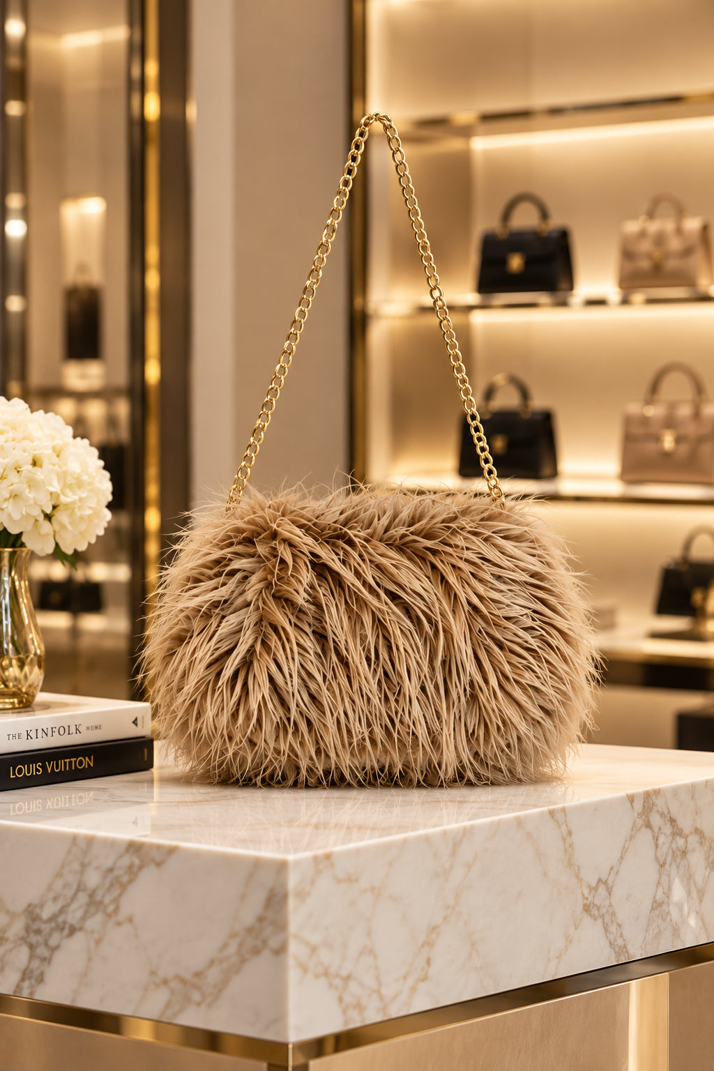 Fashion Feathered Crossbody Handbag