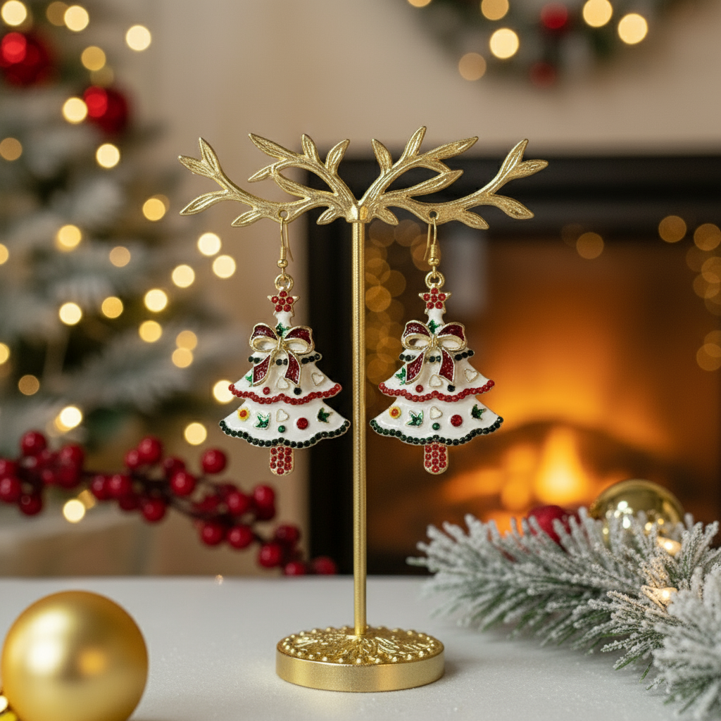 FESTIVE XMAS TREE EARRINGS