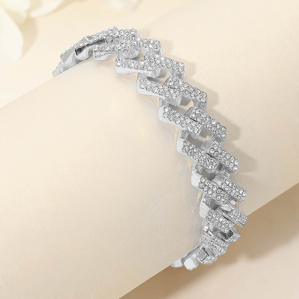 Cuban Link Chain Bracelet, Silver