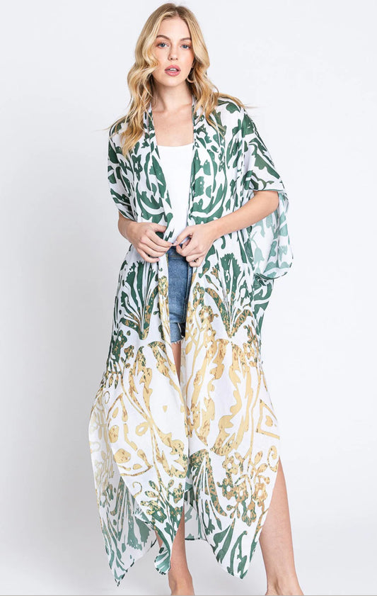 Spring/Summer Kimono - Green/Tan