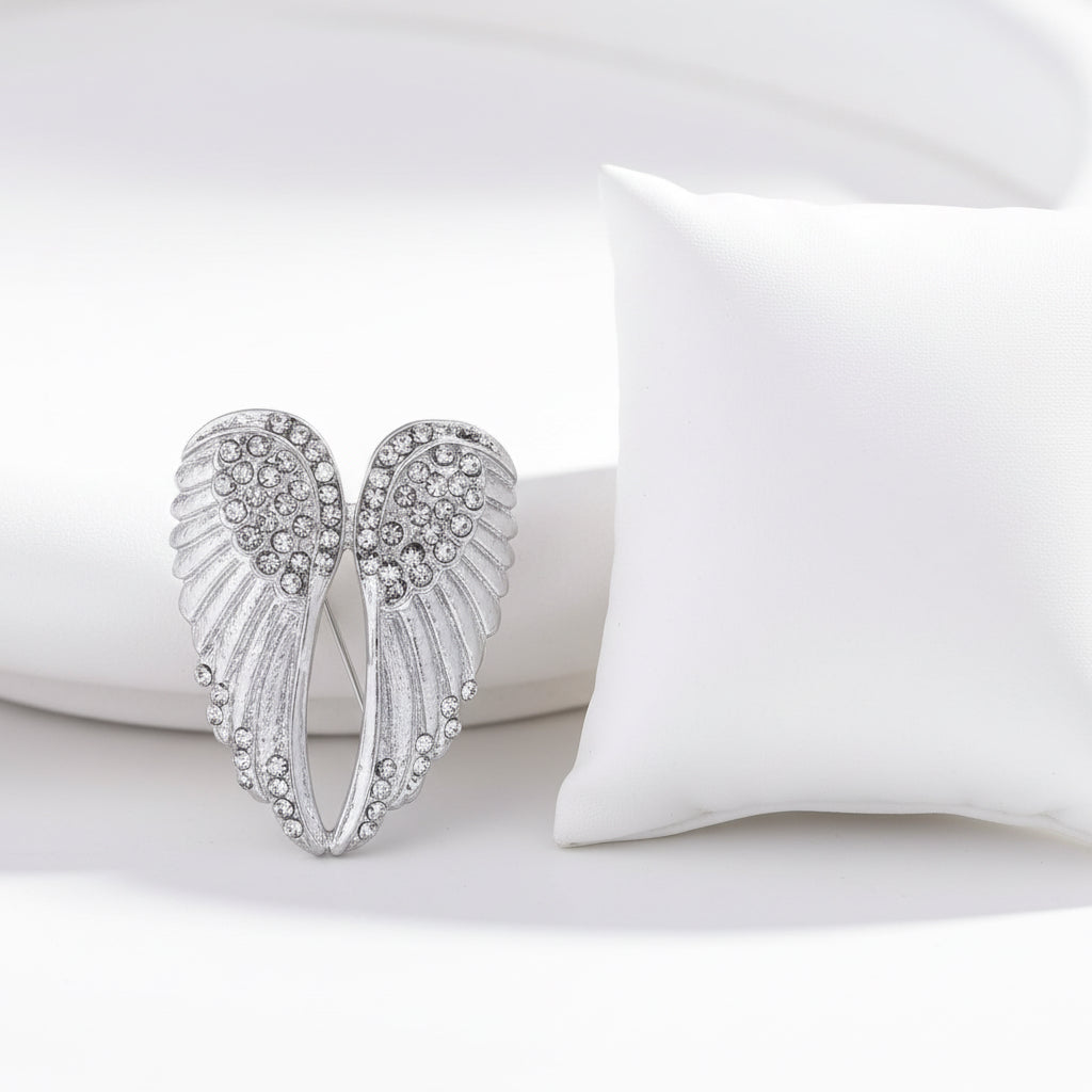 Wing Feather Bling Brooch