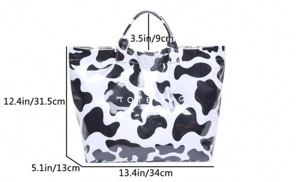 Cow Print Tote Handbag