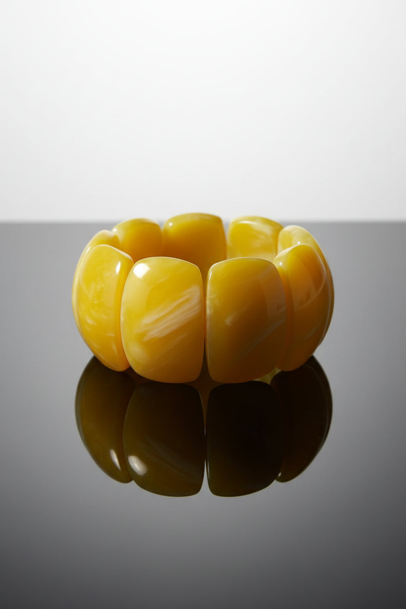 Mustard Chunky Stretch Bracelet