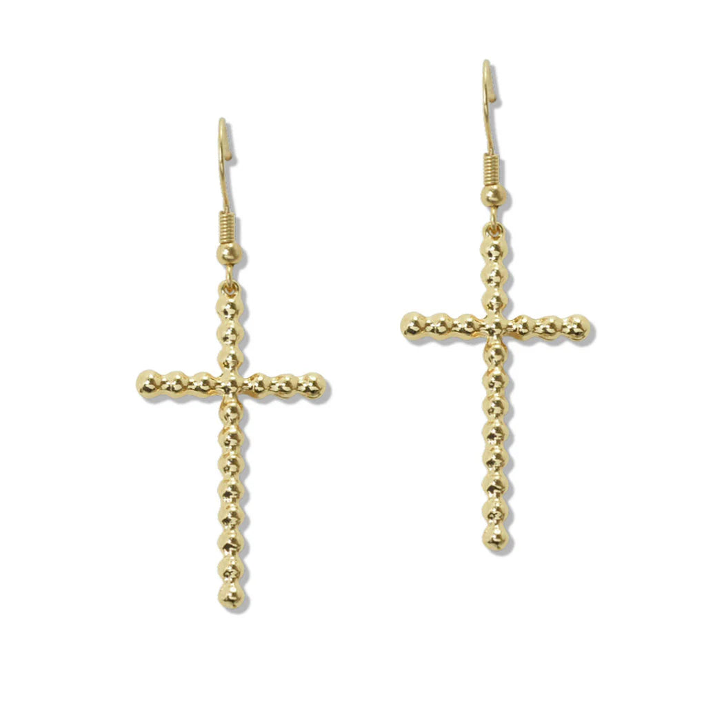 Gold Cross Earrings