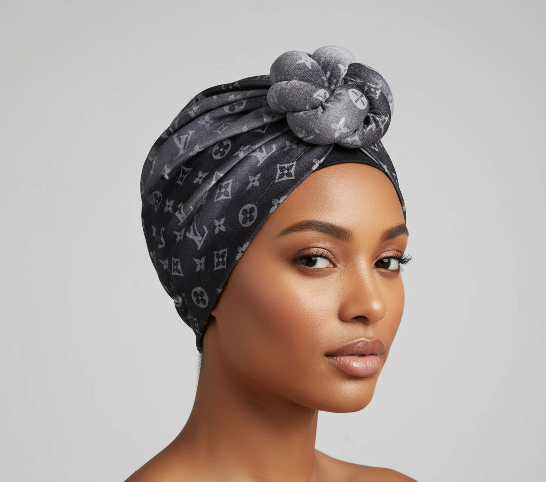 Pattern Turban, Grey