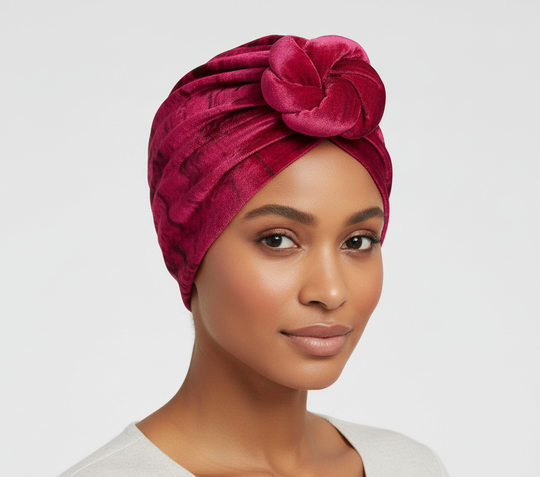 Pattern Turban, Burgundy