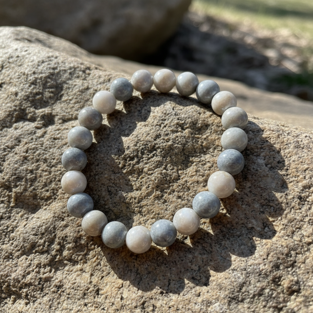 GRAY SEMI-PRECIOUS STONE BRACELET