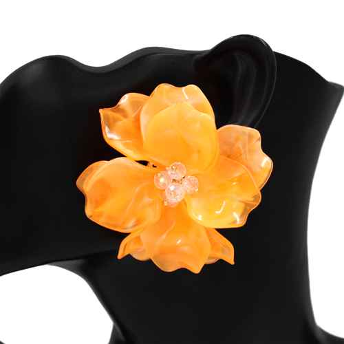 Orange Flower Earrings
