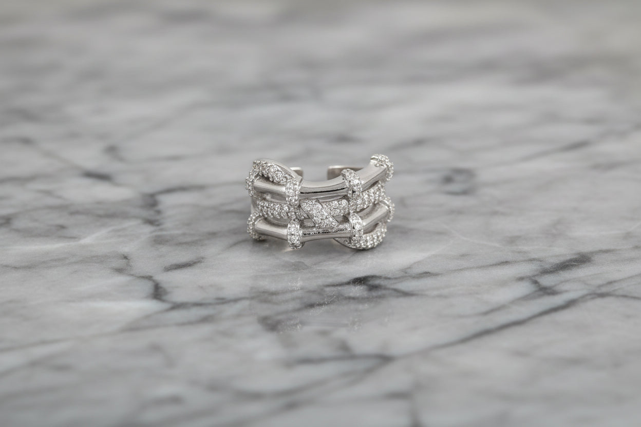 Sparkling Stack Ring with Clear Stones