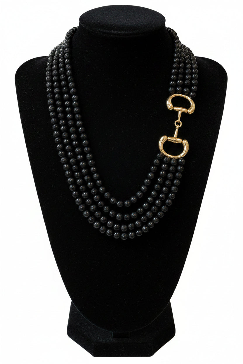 Horse Bit Accent Acrylic Long Necklace