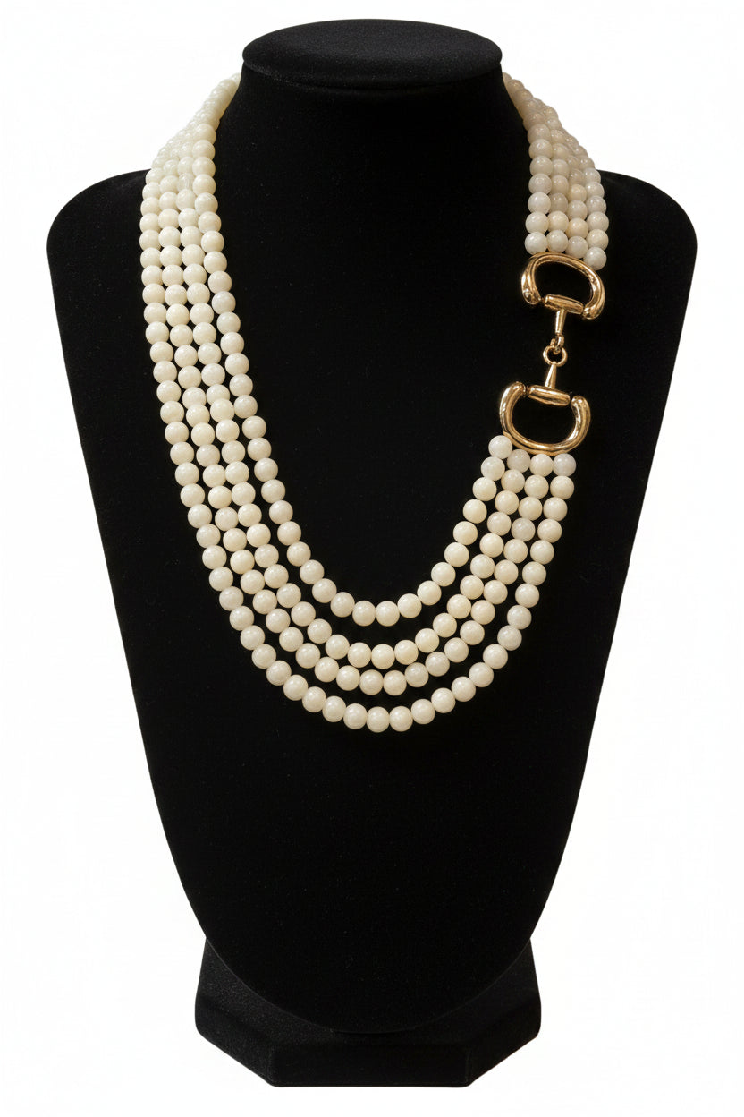 Horse Bit Accent Acrylic Long Necklace