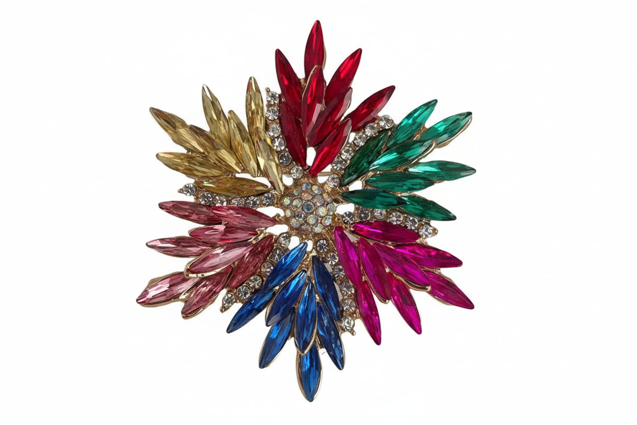 Multi-Color Sparkling Brooch