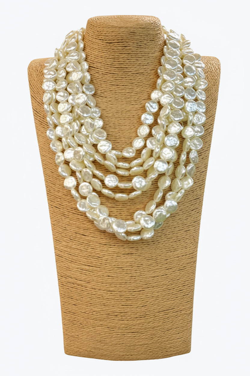 Cream Pearl Bib Necklace