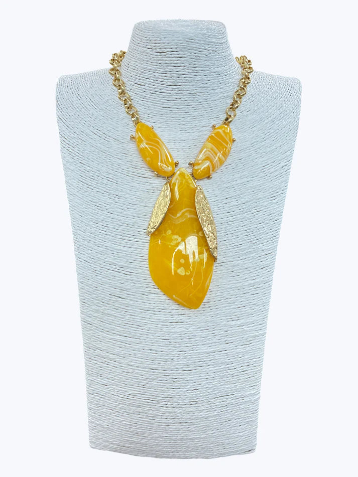 Geometric Stone Pendant Necklace