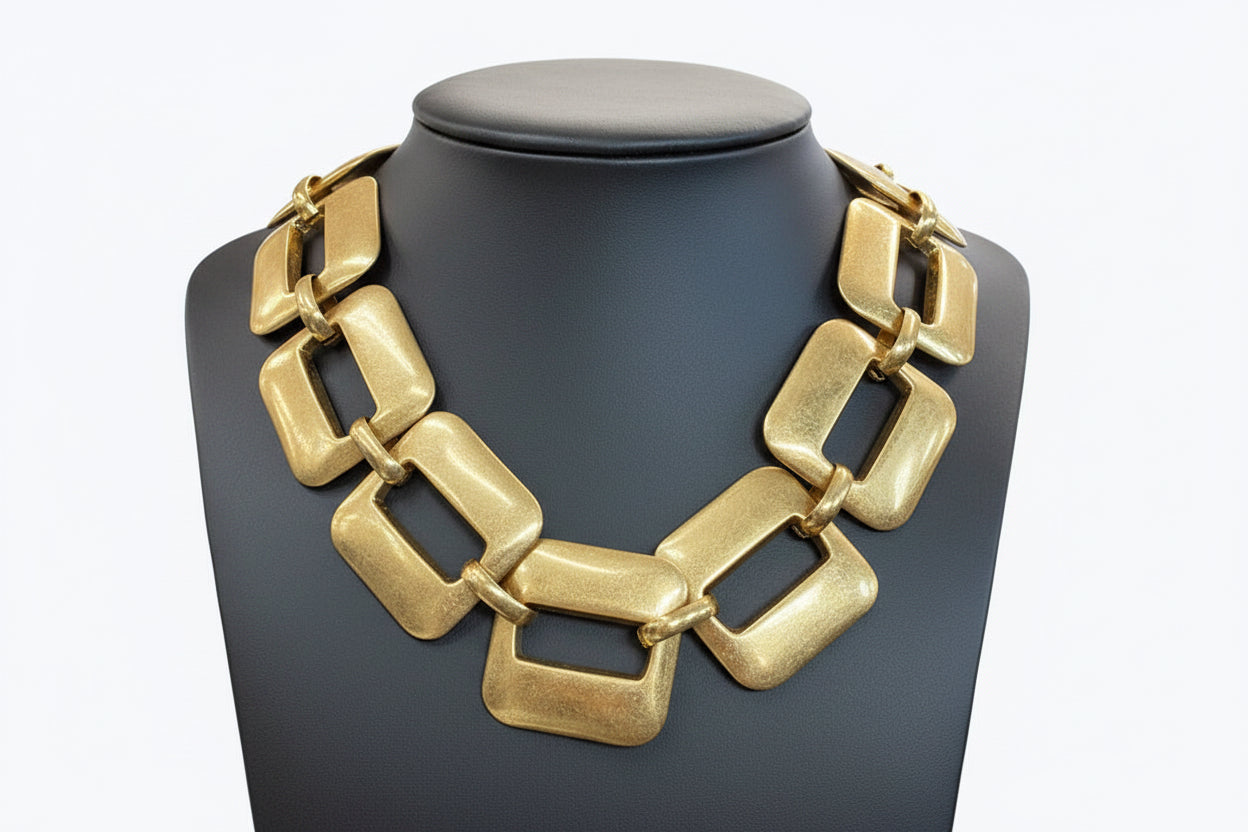 Chunky Link Collar Necklace, Gold/Silver