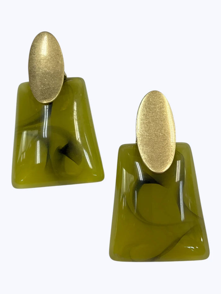 Acrylic Green Earrings