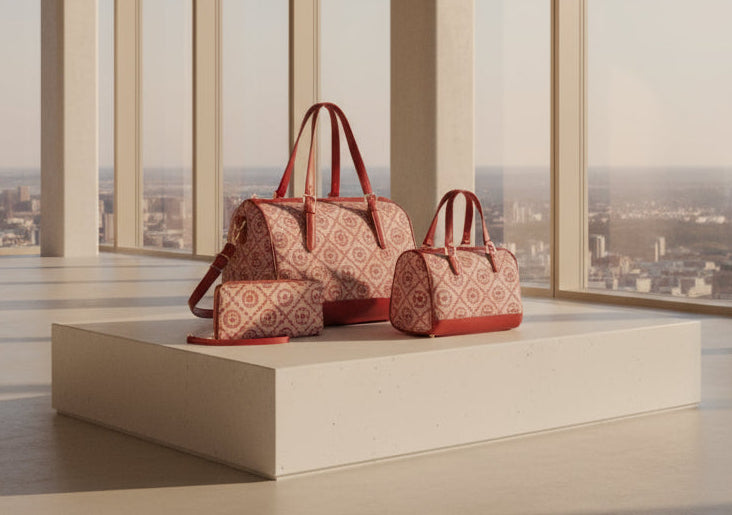3-in-1 Handbag Set, Dark Red