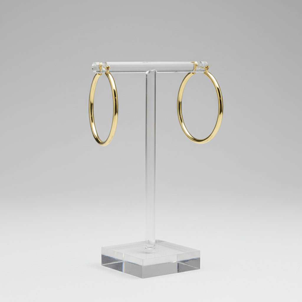 GOLD WHITE GOLD DIPPED HOOP EARRINGS