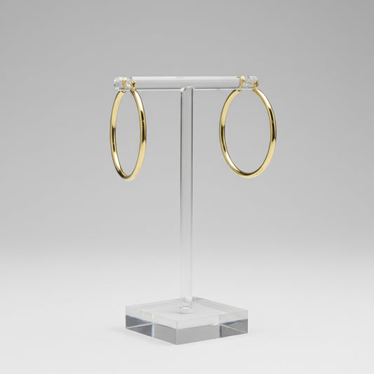 GOLD WHITE GOLD DIPPED HOOP EARRINGS