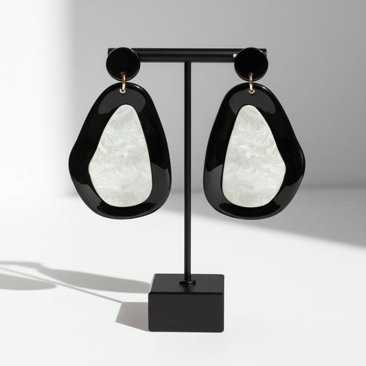 Geometric Acrylic Earrings, Black