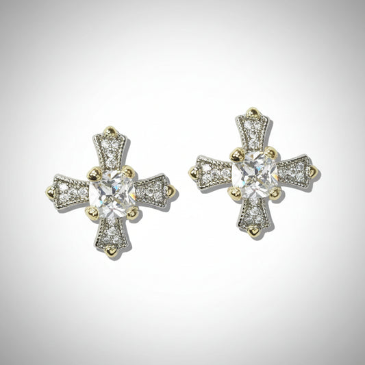 14K Gold Plated Cubic Zirconia Stone Earrings