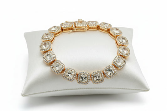 Radiant Sparkle Clear Stone Gold Bracelet