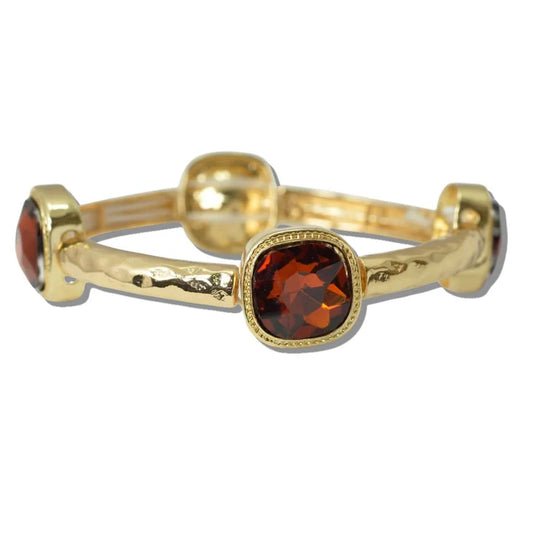 Brown Crystal Stretch Bracelet