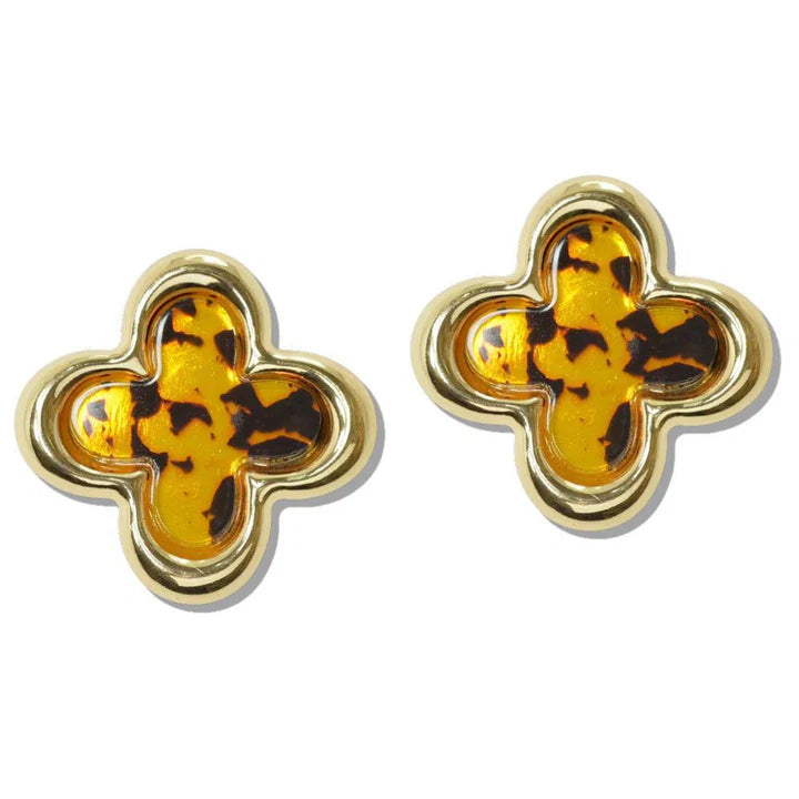 Tortoise Clover Earrings