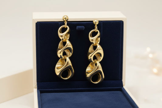 14K Gold Plated Interlocking Links Earrings