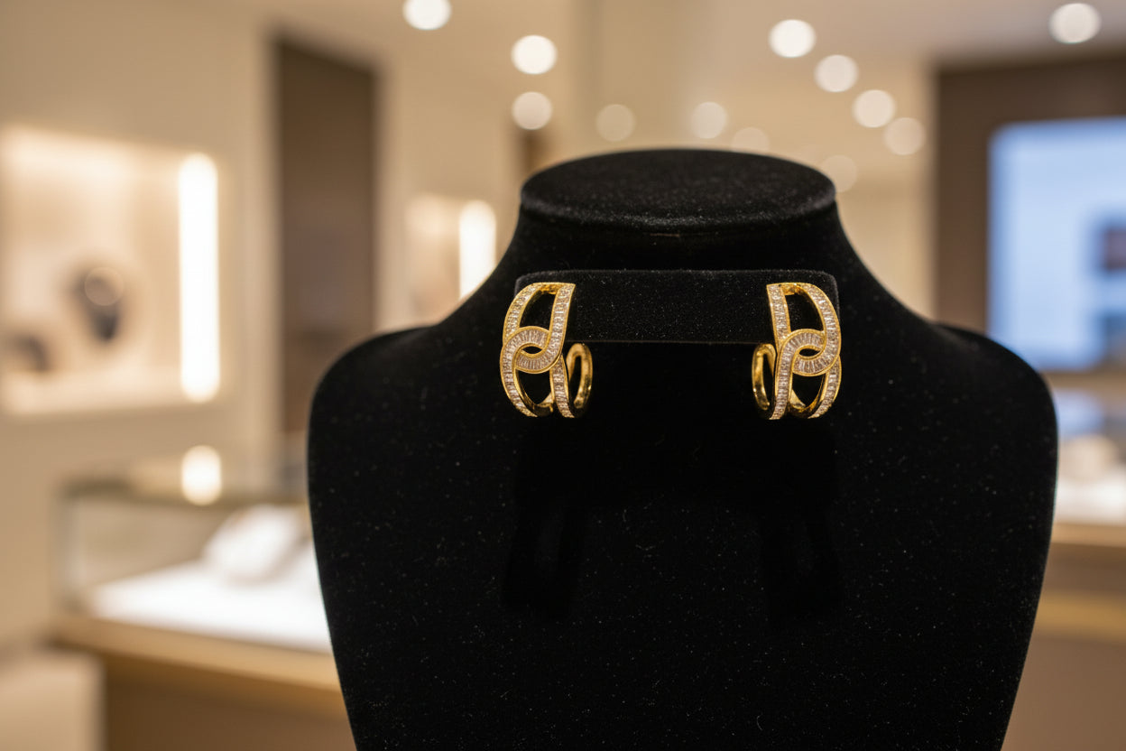 Cubic Zirconia Hoop Earrings