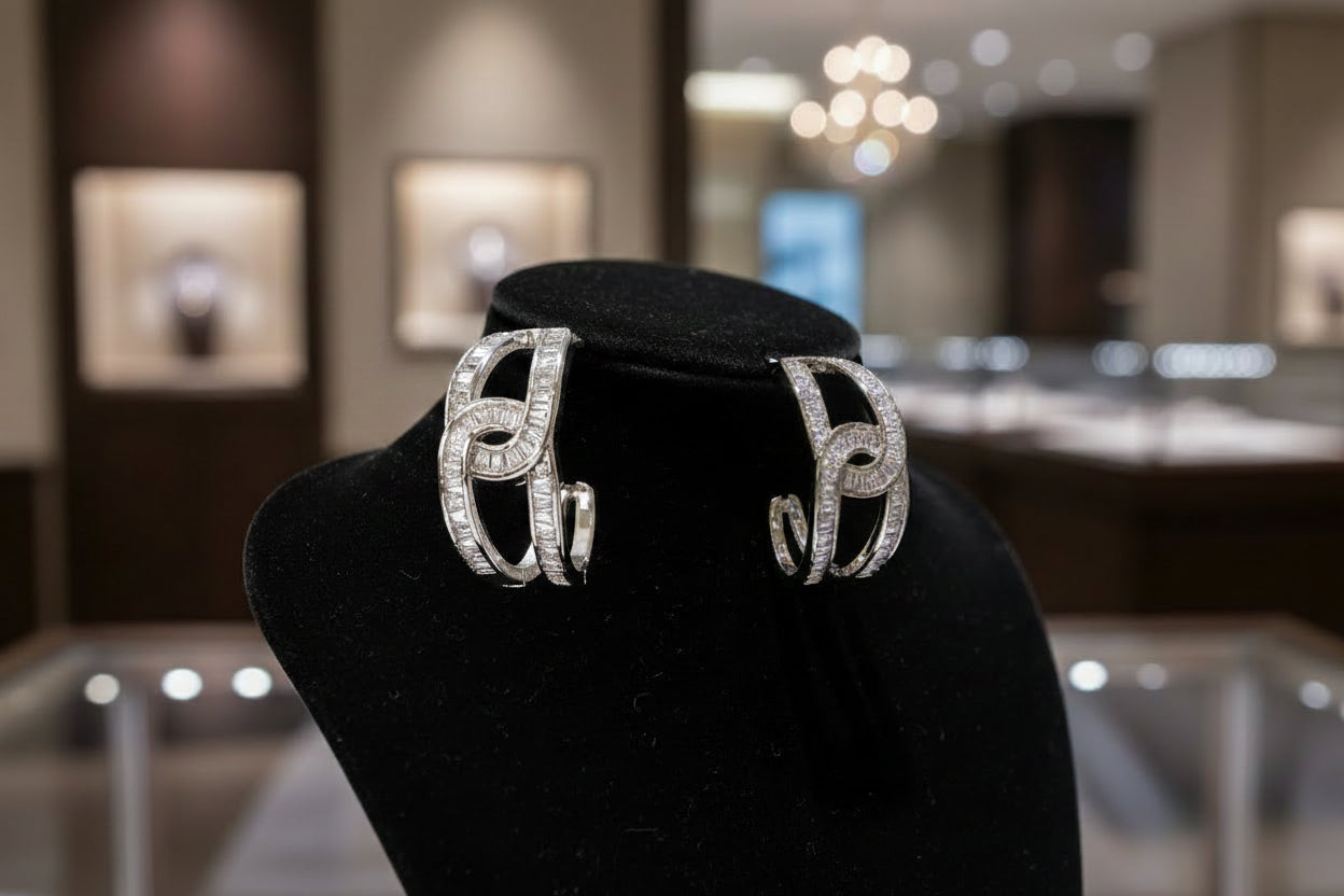 Cubic Zirconia Hoop Earrings