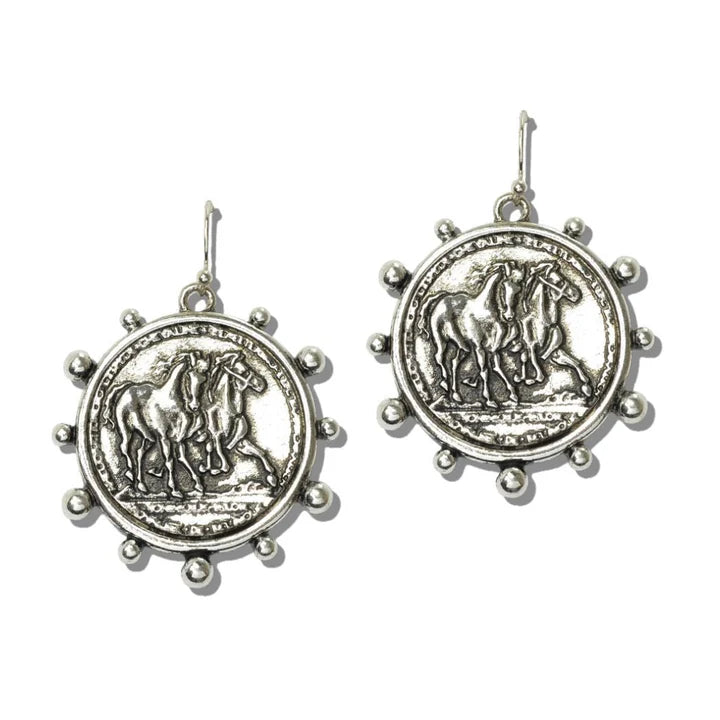 Horse Coin Earrings