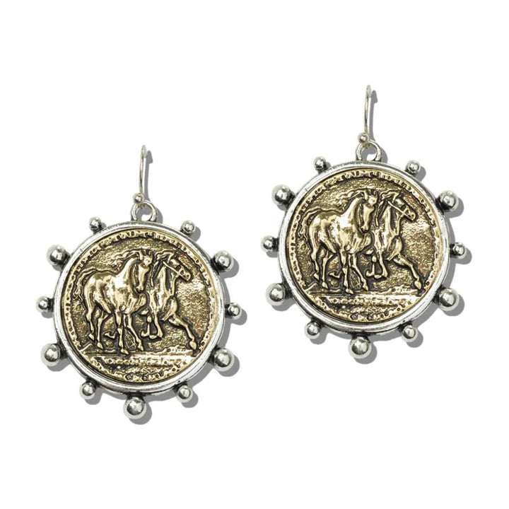 Horse Coin Earrings