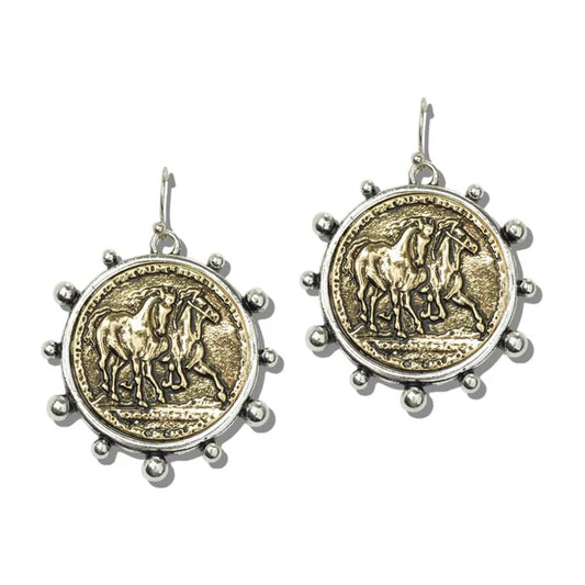 Horse Coin Earrings